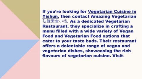 Best Vegetarian Cuisine in Yishun