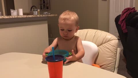 Toddler's Suction Bowl Fail Is Even Funny For Him