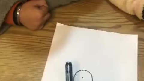 Test Of Small Kids Draw A Circle from One Dot in Center of Circle