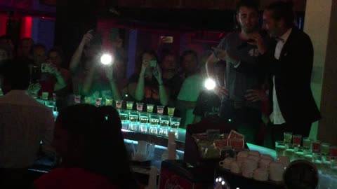 How to pour a 100 shots in 13 seconds!