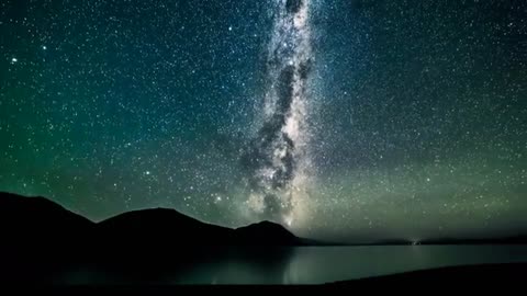 Milky Way glowing at the night sky.