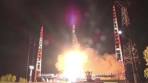 Moment Russians Launch Military Satellite Into Orbit Aboard Space Rocket