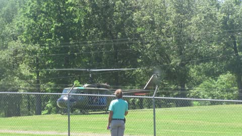 Huey Helicoper Taking Off At The Denton FarmPark Military Vehicle And Gun Show 4-27-19