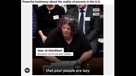 Powerful testimony about the reality of poverty in the U.S.