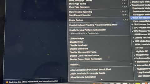 Coinbase PRO real time data offline on MacOS Monterey Safari 15