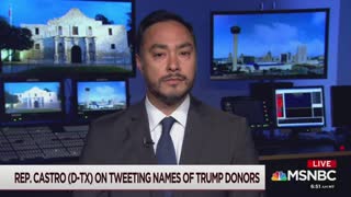 Castro confronted about sharing Trump donor graphic