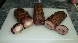 Bacon Wrapped Sausage Roll or Log (sometimes called a "Fatty")