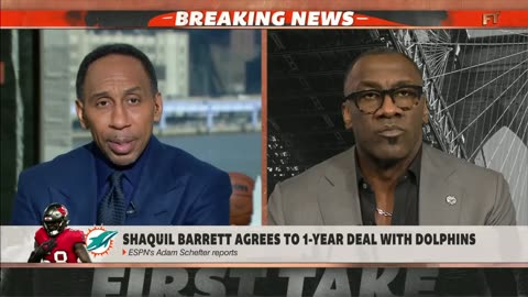 Shaquil Barrett to Miami | Stephen A. & Shannon First Take | Miami Dolphins