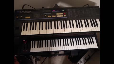 Ensoniq EPS playing sequence and controlling Korg DW6000 for lead instrument