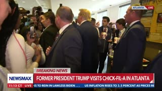 Trump Visits Atlanta Chick-Fil-A ; Smiles & Shakes For Everyone