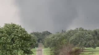 Strong tornado from close range south of Kosse Texas debris in the air