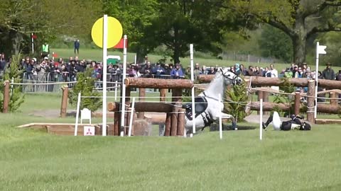 Horse and rider wipeout during trial run