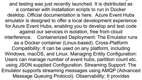 What are the options for local development with Azure Event Hubs