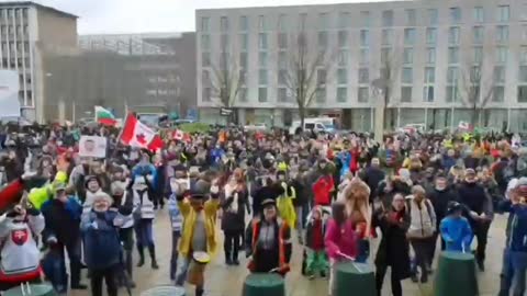 The People of Saarbrücken, Germany Stand With Canada and Demand Their Freedoms Back!