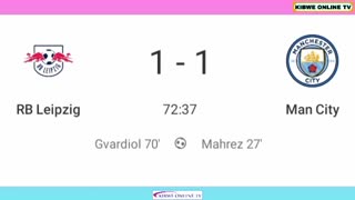 RB Leipzig vs Man City (1-1), Josko Gvardiol Goal Results UEFA Champions League Riyad Mahrez Goal