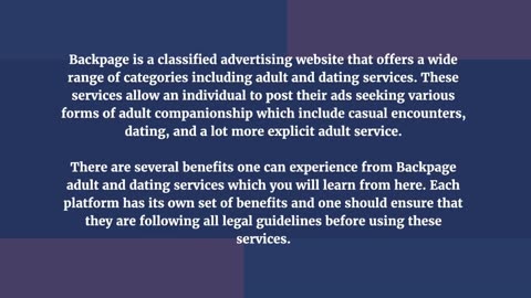 The Benefits of Backpage Adult and Dating Services