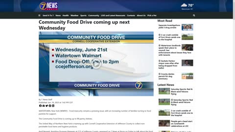 United Way of Northern New York Hosting Food Drive in Watertown on Wednesday, June 21