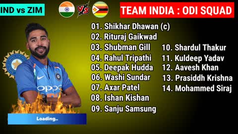 India Tour Of Zimbabwe ODI Series Schedule and Squad 2022 India vs Zimbabwe ODI Match Final Squad
