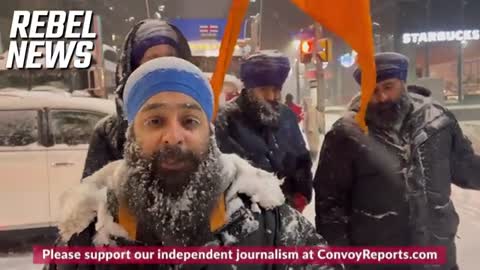 Canadian Sikhs arrive in Ottawa from Toronto to support the convoy for freedom 🙏🏻