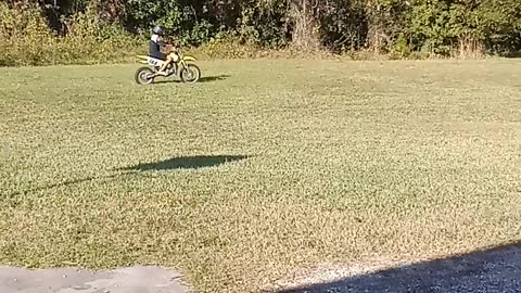 Kids on Dirt bikes jumping ramps!