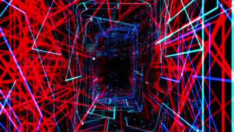 Rectangular tunnel with neon lasers