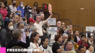 "American Citizens Before Migrants!" Heckler at AOC TOWNHALL in Corona Queens