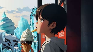 Adorable Ice Cream Break: Chibi Girl's Lofi Chillout with Sweet Melodies