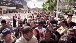 Fans line up for hours at Cannes to see the stars