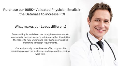 Physicians Email List | 985K validated physician emails in the database