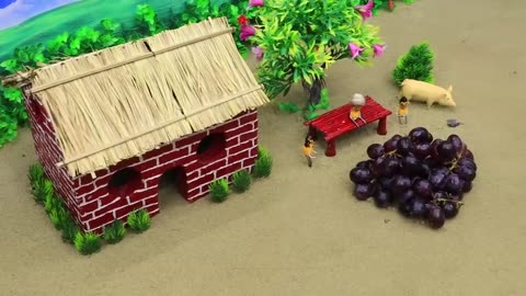 Diy mini tractor making modern agriculture plough machine for grape farming @cartoon32