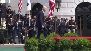 Military Aide Instructs Biden Where To Go At White House Arrival Ceremony For South Korean President