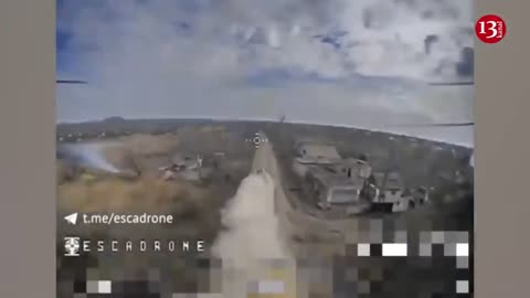 Kamikaze drone struck a moving armored vehicle with 3 Russians on it