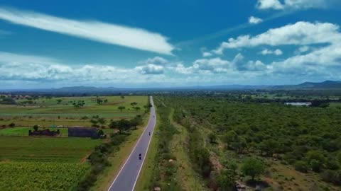 Hilly roads beautiful footage taken with drone camera