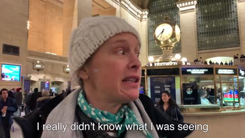 Animal Rights Activists Stage "March of Silence" in Grand Central Station