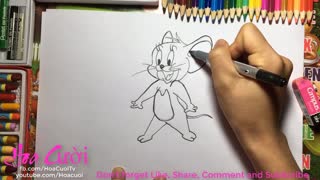 How to draw JERRY The Mouse from cartoon step by step easy by Hoa cuoi