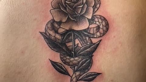 🐍🌹😎Rose & Snake Tattoo😎🌹🐍