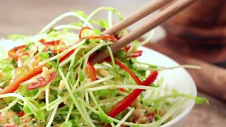 Warm Kale Salad In Bacon Vinaigrette & Thai Style Tom Yao Salad
