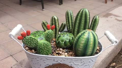 Beautiful cactus stone craft ideas very Beautiful ideas