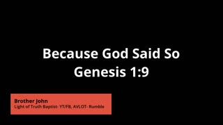 Because God Said So #kjvonly #baptist #dispensationalist