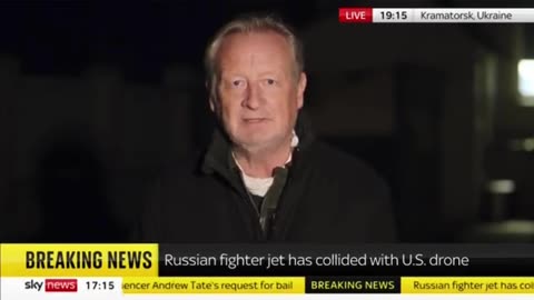 Sky news reporting on US Drone and Russian aircraft