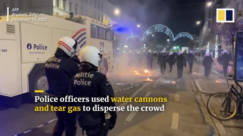 Morocco football fans set fires in Belgium after 2-0 loss to France in World Cup semis