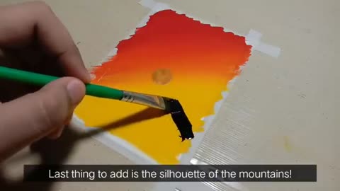 Easy Golden Sunset Poster Color Painting for Beginners | Step-by-step Tutorial