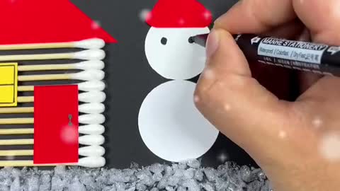 Let's make a snowman together, children's handicrafts, parent-child handicrafts, Christmas