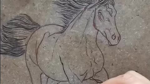 Horse Drawing on Stone - Awe-Inspiring Artwork