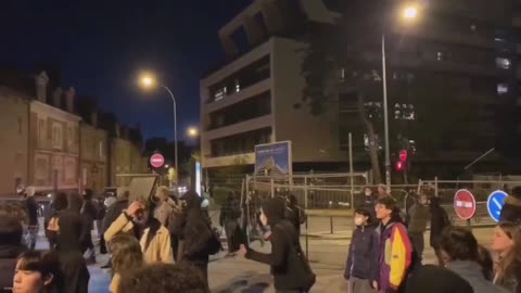 Protests against the French elections continued throughout the night