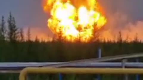 Russia's largest gas field burns in Yamalo-Nenets Autonomous Okrug.