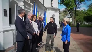 EU Commission president meets with Zelensky in Kyiv to honor European memorial day