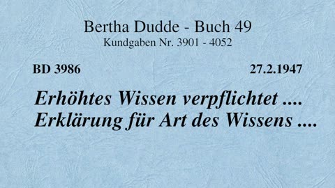 BD 3986 - ERHÖHTES WISSEN VERPFLICHTET .... ERKLÄRUNG FÜR ART DES WISSENS ....