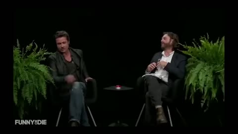 Zach Galifianakis between two ferns