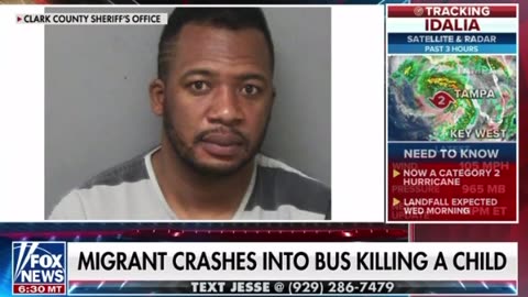 Migrant crashes into a bus killing a child.